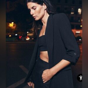 Zara black blazer with 3/4 rolled up sleeves